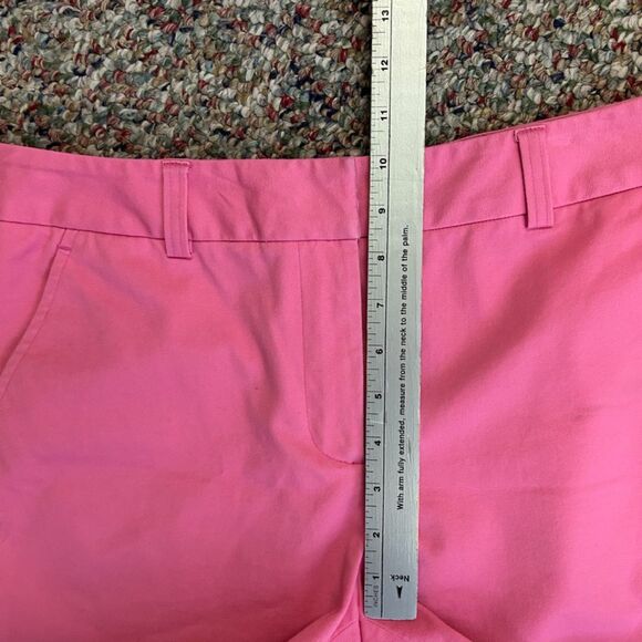 J. McLaughlin Bright Pink Twill Mid-Rise Bermuda Length Chino-Style Shorts Sz 6 - Picture 13 of 14